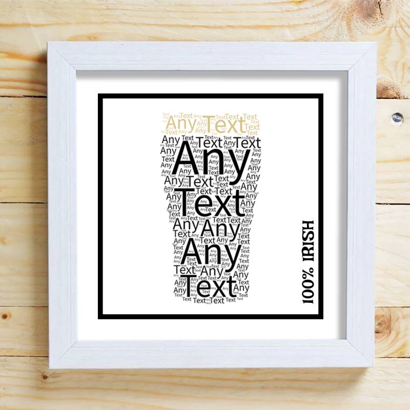 100% Irish Pint Word Cloud Box Frame