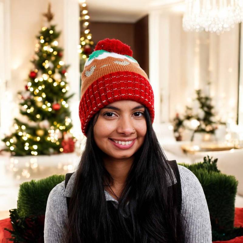 Novelty Christmas Pudding LED Hat