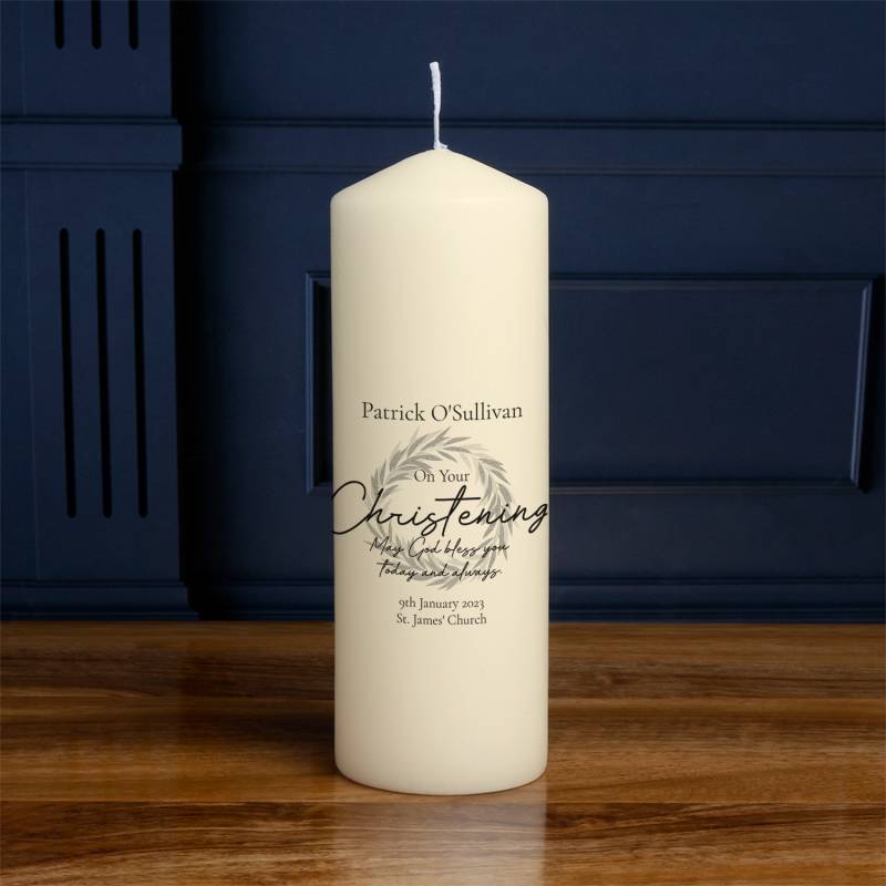 On your Christening - Personalised Candle