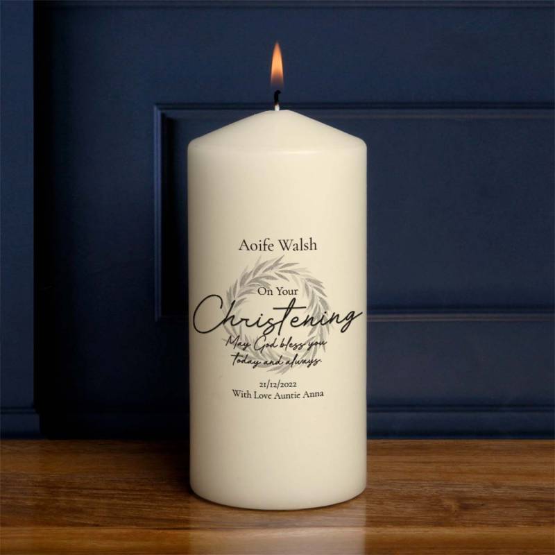 On your Christening - Personalised Candle