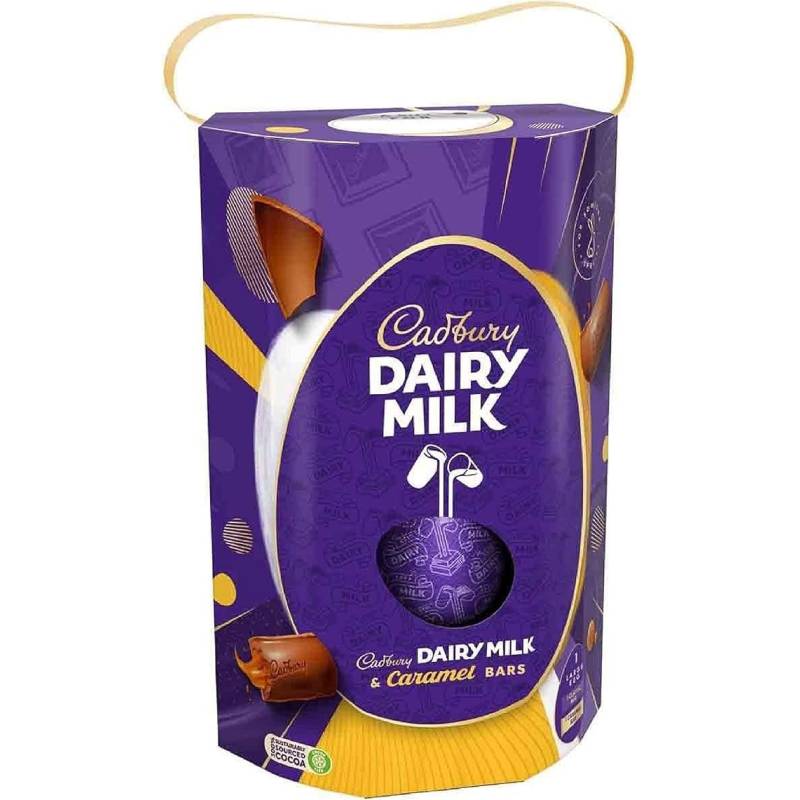 Cadbury's Dairy Milk Egg & 2 Caramel Bars 245g