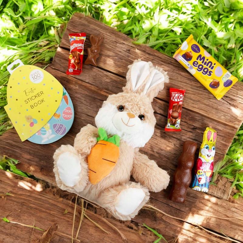 Easter Bunny With Carrot, Sticker Book & Bunny Chocs