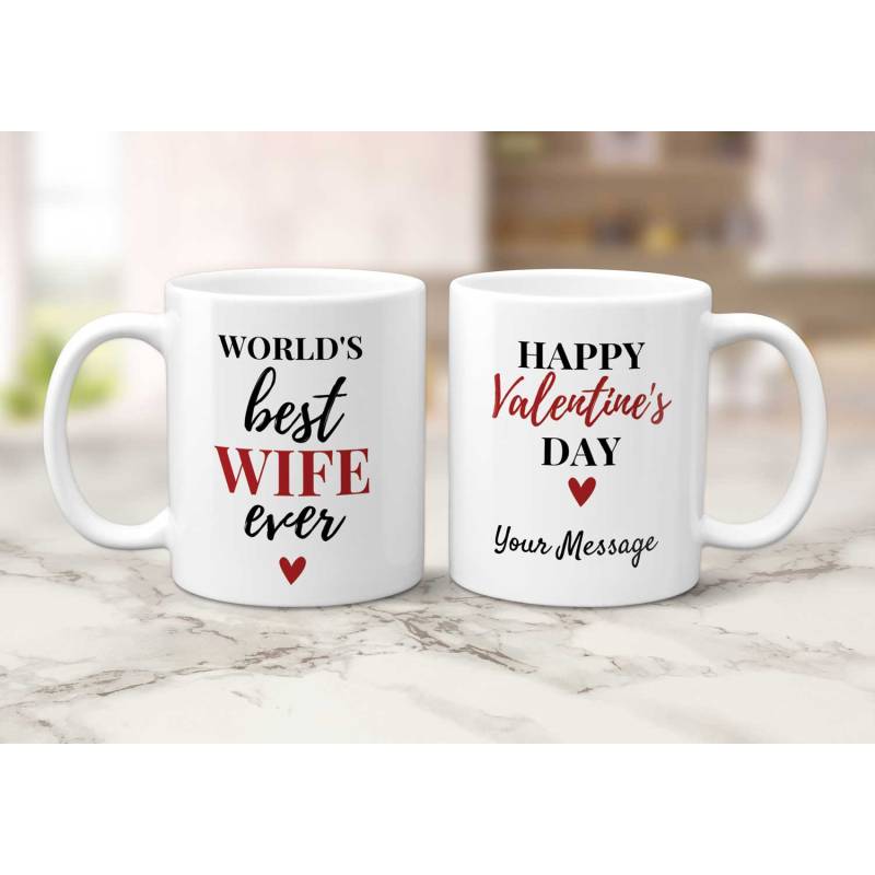 World's Best Wife Ever Happy Valentines Day - Personalised Mug