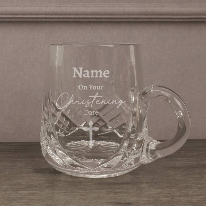 On your Christening Personalised Tankard Glass