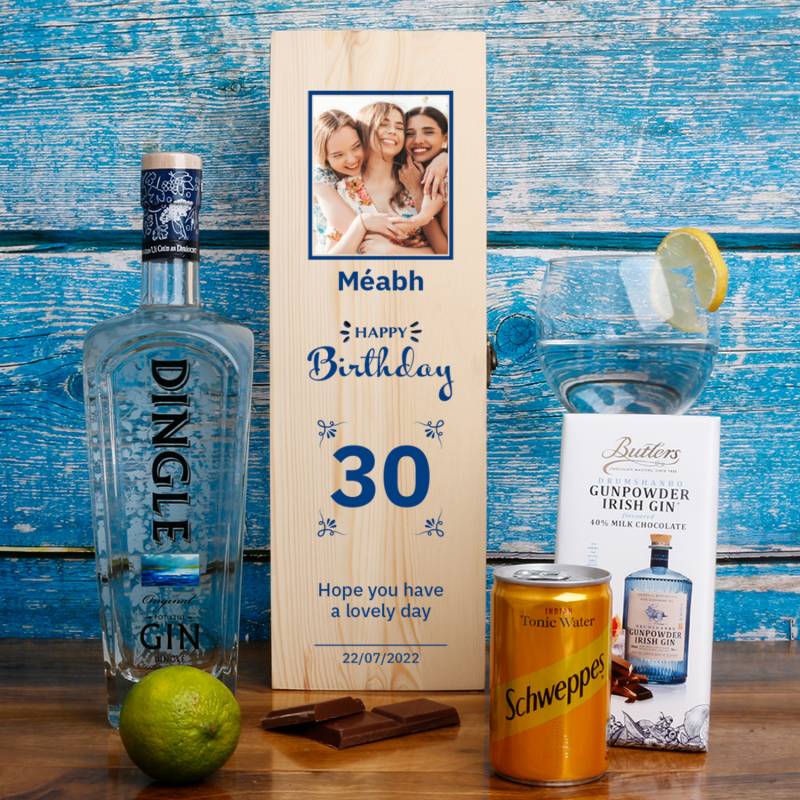 Any Photo Happy Birthday Dingle Gin - Personalised Gin Box