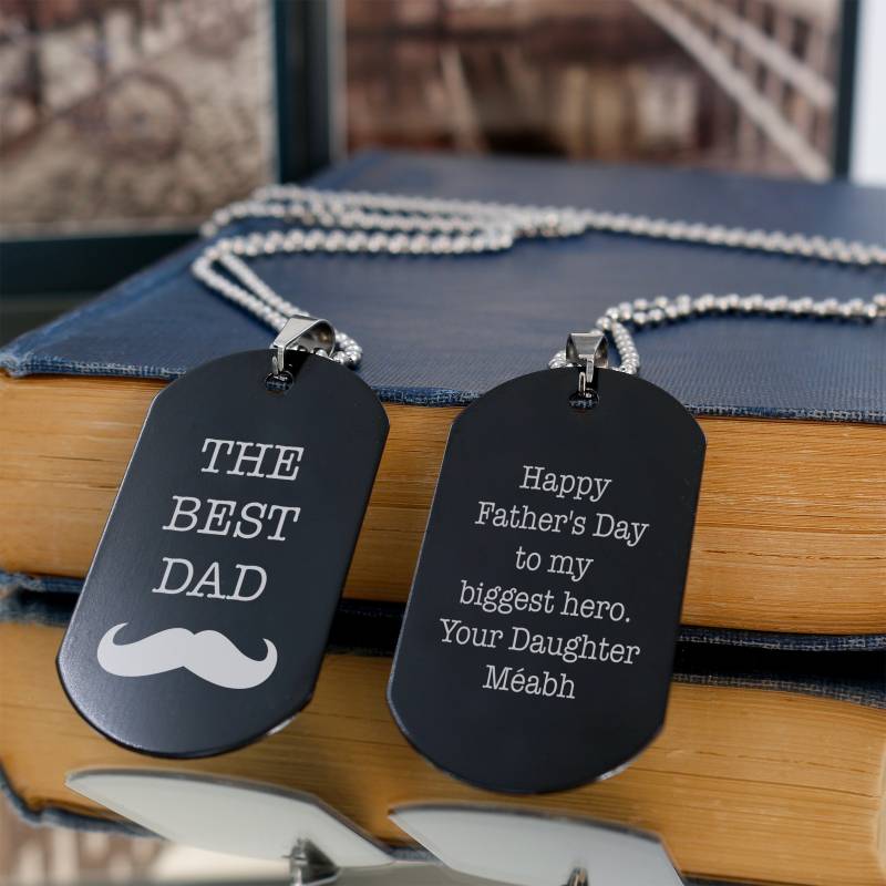 The Best Dad - Engraved Military Tag Necklace