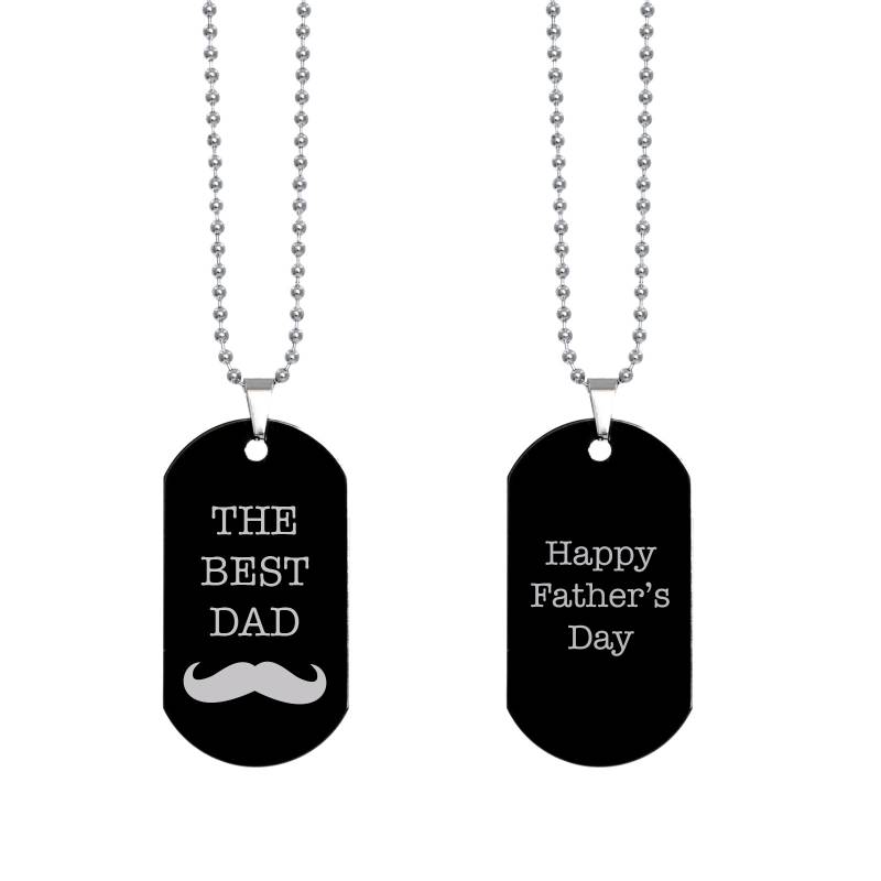 The Best Dad - Engraved Military Tag Necklace