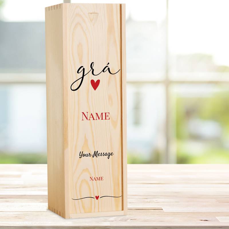 Grá - Personalised Wooden Single Wine Box