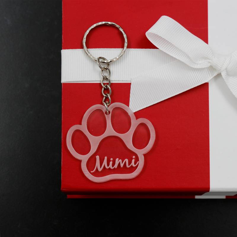 Any Name - Personalised Paw Acrylic Keyring