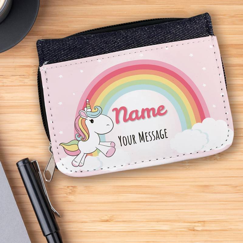 Any Name Unicorn Design - Jeans Personalised Wallet