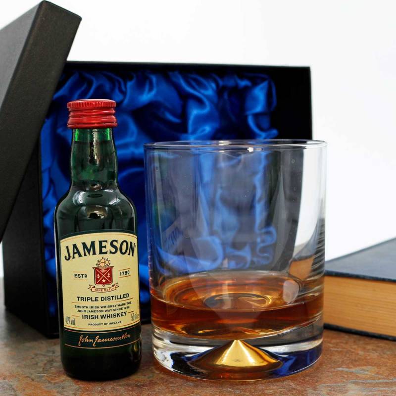 Any Message - Miniture Jameson & Whiskey Glass in Presentation Box