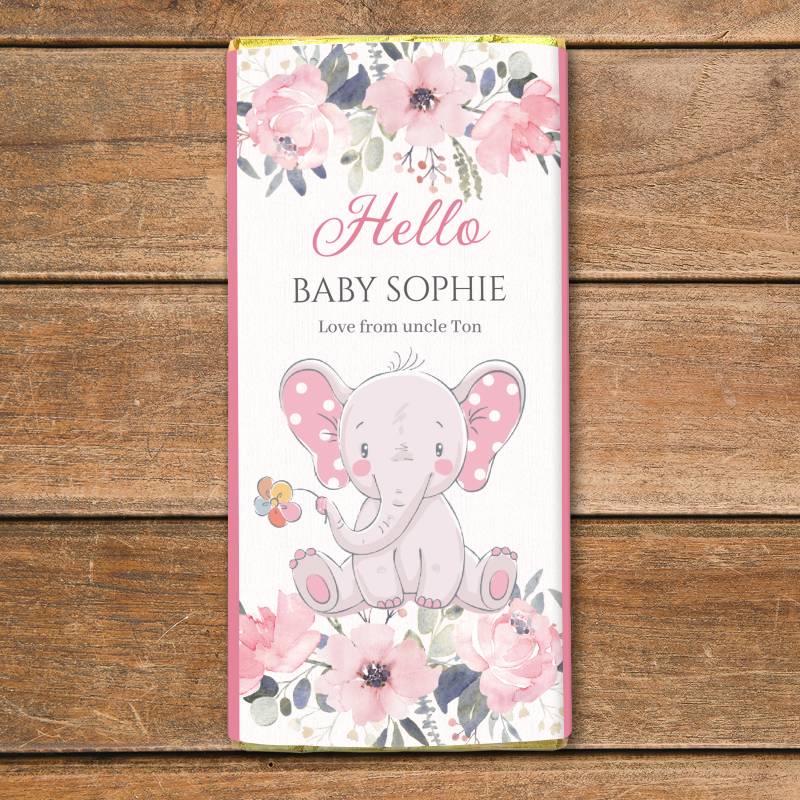 Hello Baby Girl - Personalised Chocolate Bar