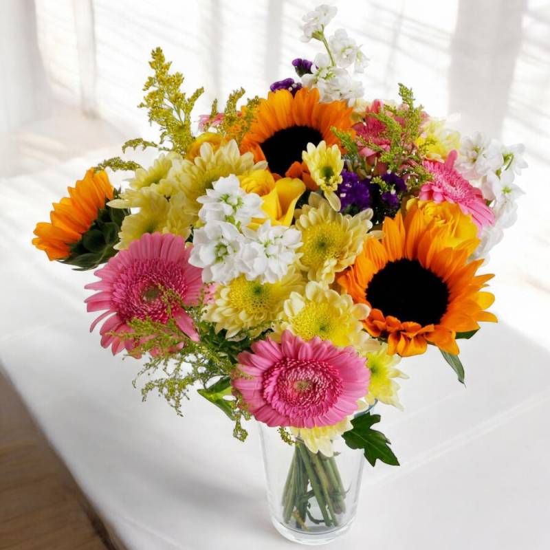 The Sunshine & Sunflowers Fresh Flowers Bouquet