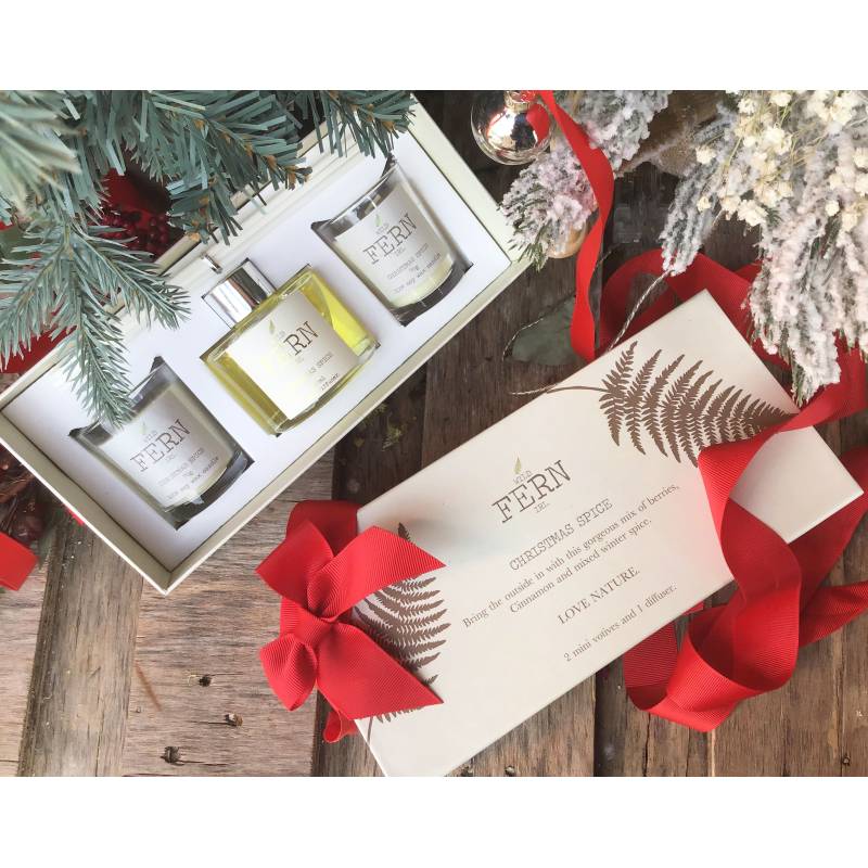 Wild Fern Christmas Spice Diffuser & Mini Votives Set