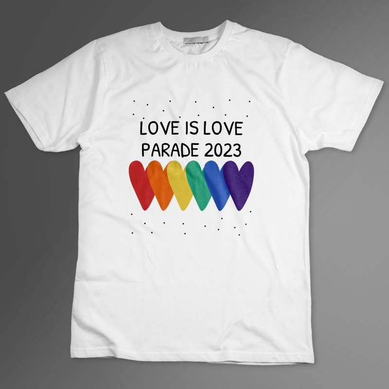 Any Text Rainbow Hearts - Personalised T-Shirt