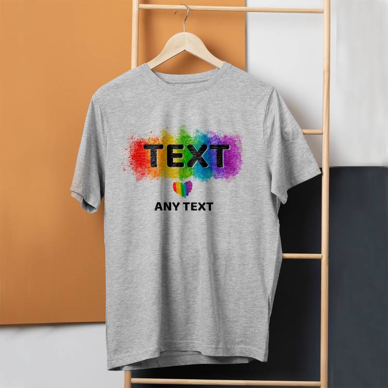 Any Text Rainbow Hearts - Personalised T-Shirt_DUPLICATE