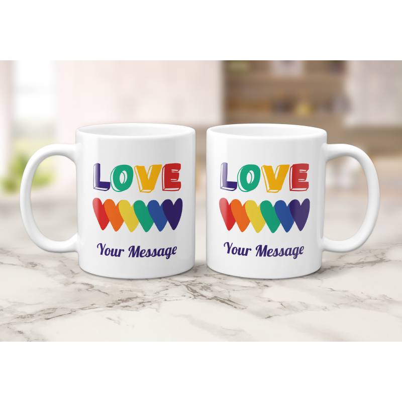 Any Text Rainbow Heart - Personalised Mug_DUPLICATE