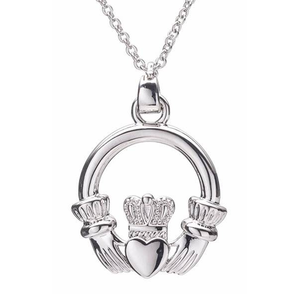 Silver Claddagh Pendant - Newgrange Living