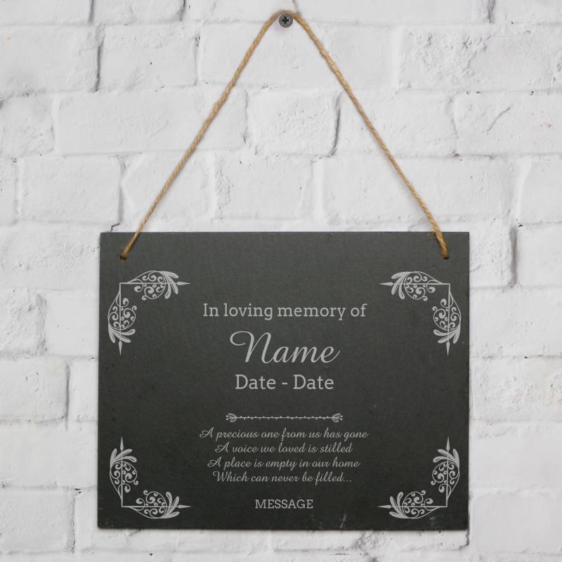 Memorial - Personalised Large Hanging Slate