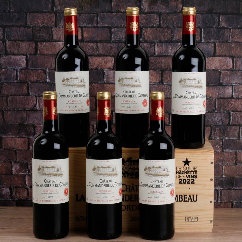 Half Dozen Château La Commanderie de Gombeau Bordeaux in Wooden Crate