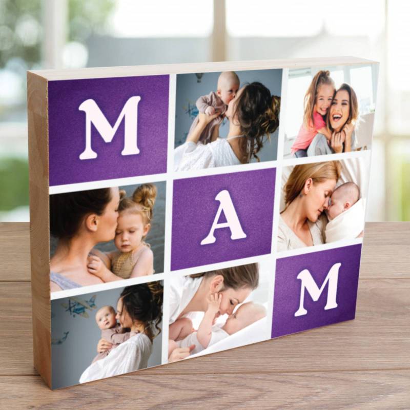 Any 6 Photos Mam - Wooden Photo Blocks