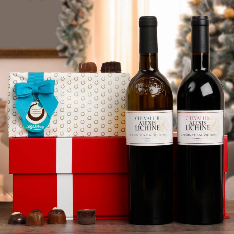 Chevalier Alexis Lichine Double Mixed Wine & Choc Hamper