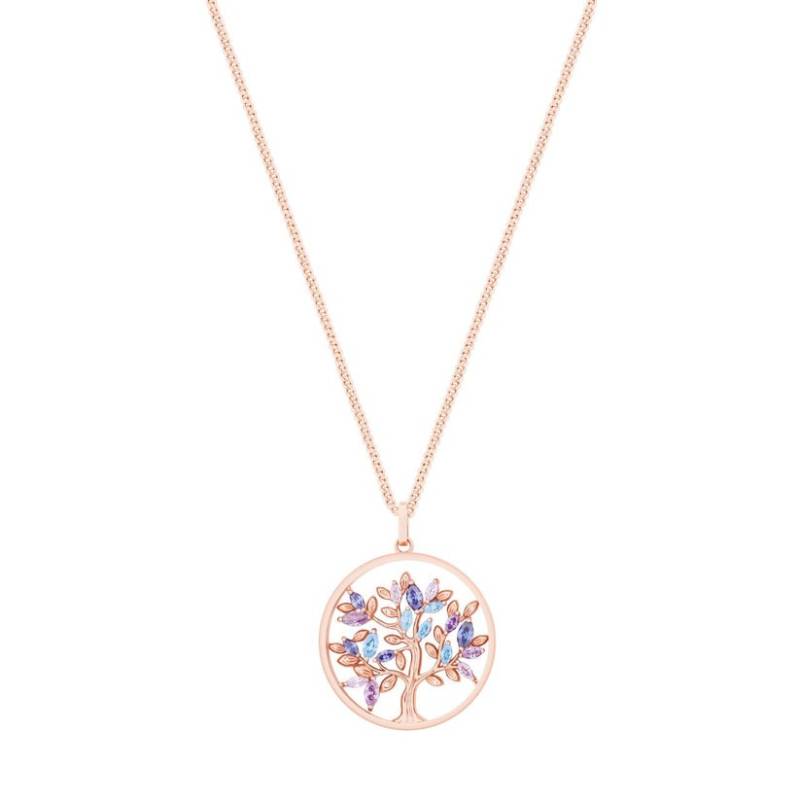 Tipperary Crystal Tree of Life Circle Blue Marquise Cz Rg Pendant