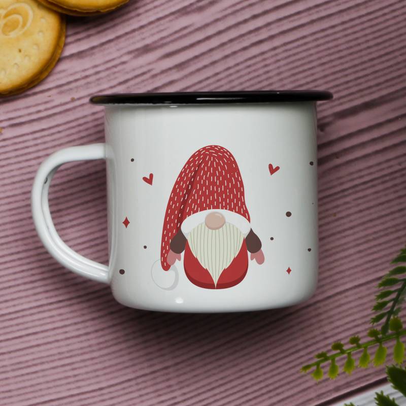 Hot Chocolate Gnome - Personalised Enamel Mug