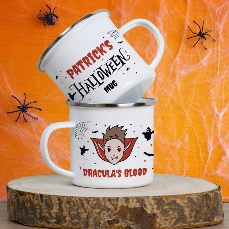 Name's Halloween Mug, Dracula's Blood - Personalised Enamel Mug