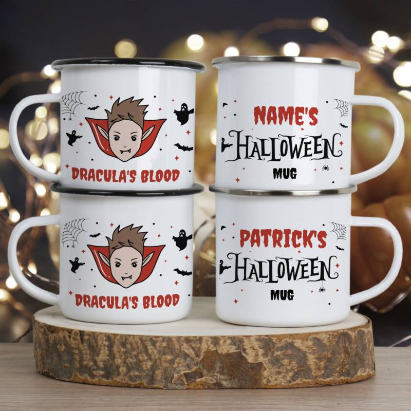 Name's Halloween Mug, Dracula's Blood - Personalised Enamel Mug