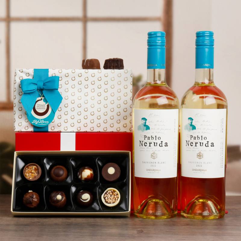 Double White Wine & Choc Hamper