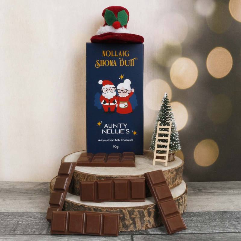 Nollaig Shona Irish Milk Chocolate Bar 90g - Aunty Nellies