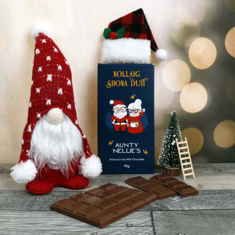 Nollaig Shona Irish Milk Chocolate Bar 90g - Aunty Nellies