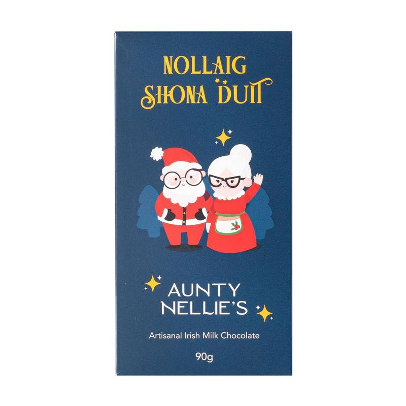 Nollaig Shona Irish Milk Chocolate Bar 90g - Aunty Nellies