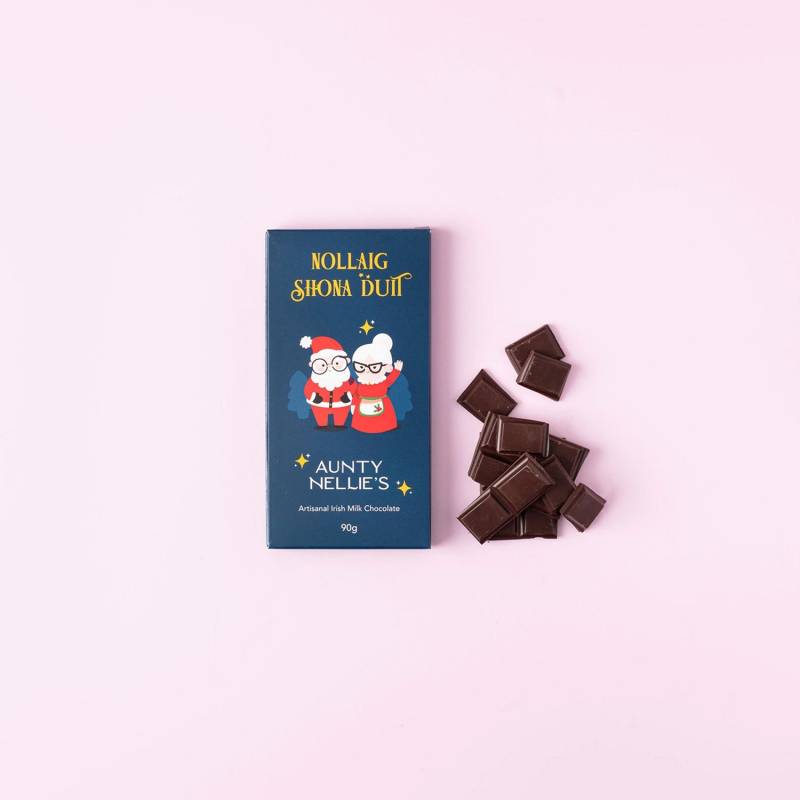 Nollaig Shona Irish Milk Chocolate Bar 90g - Aunty Nellies