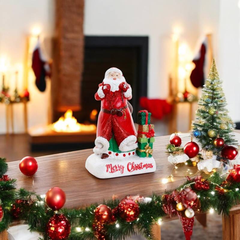 Tipperary Crystal Christmas Ornament Santa With Sack & Gifts