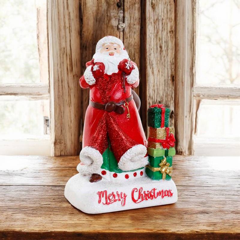 Tipperary Crystal Christmas Ornament Santa With Sack & Gifts