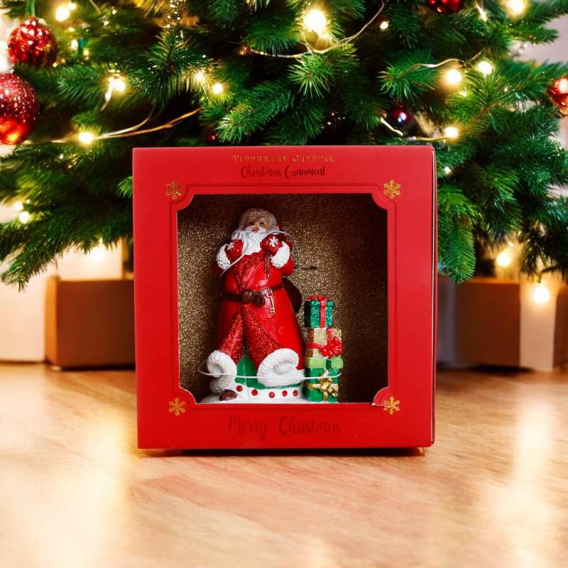 Tipperary Crystal Christmas Ornament Santa With Sack & Gifts