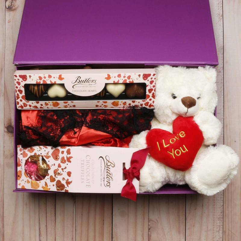 Lingerie (Two Piece), Bear & Butlers Love Heart Chocs Gift Box