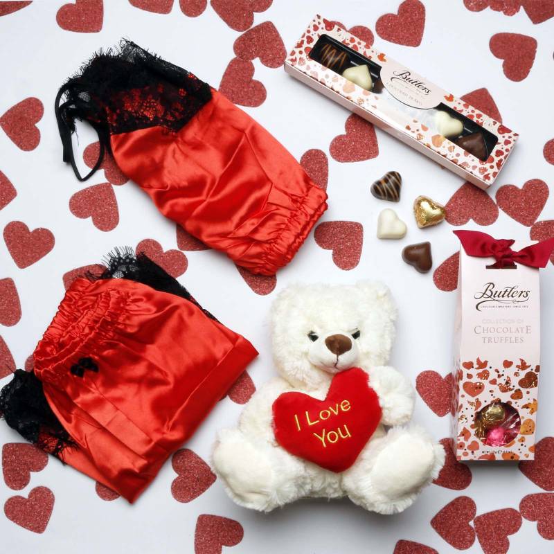 Lingerie (Two Piece), Bear & Butlers Love Heart Chocs Gift Box