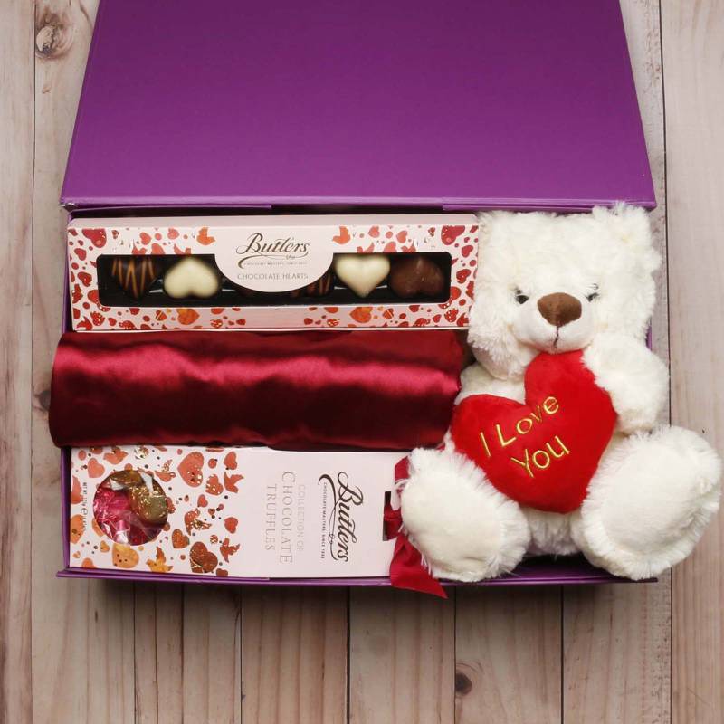 Lingerie (Three Piece), Bear & Butlers Love Heart Chocs Gift Box