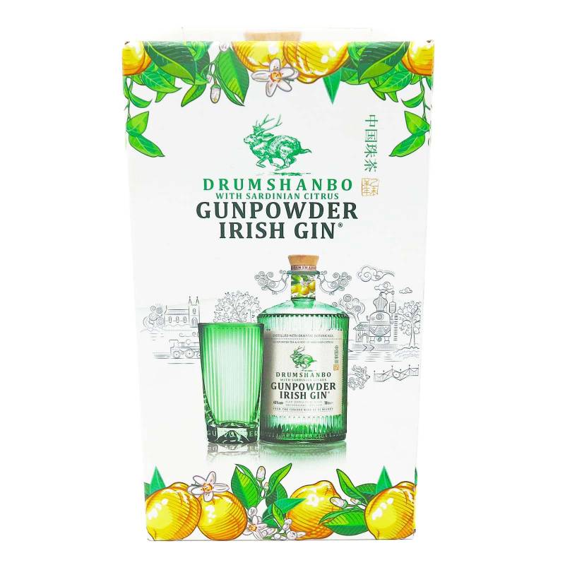 Drumshanbo Gunpowder Irish Gin Sardinian Citrus Glass Set