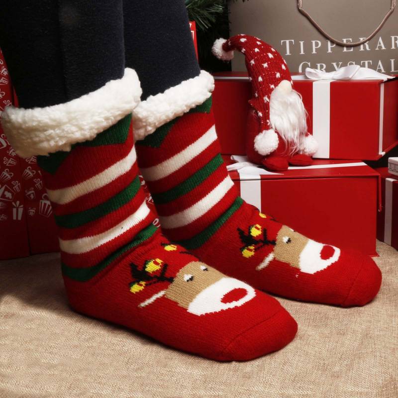 Christmas Reindeer Slipper Socks