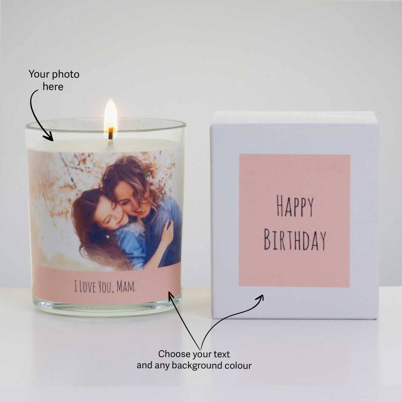 Any Photo and Text - Personalised Scented Soy Candle