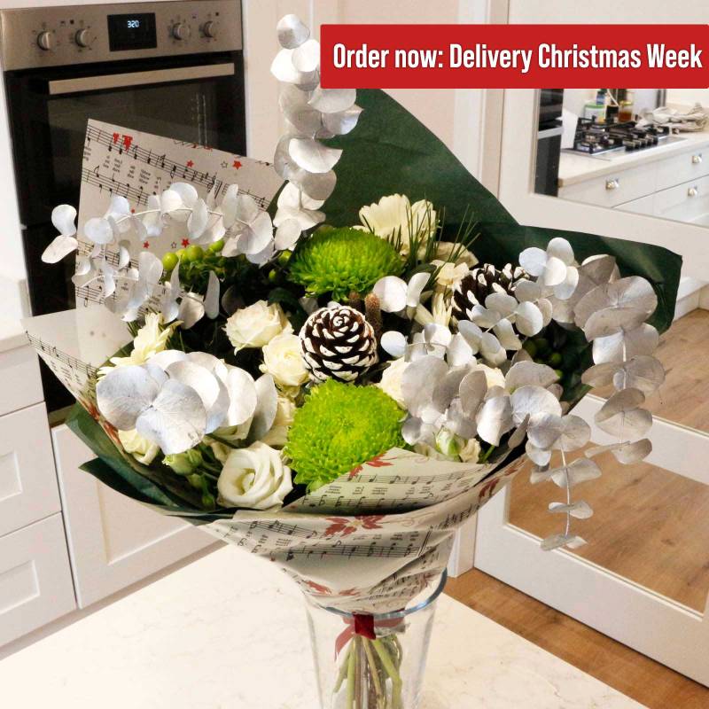 The Christmas Snow Fresh Flowers Bouquet ( Order now: Delivery Christmas Week )