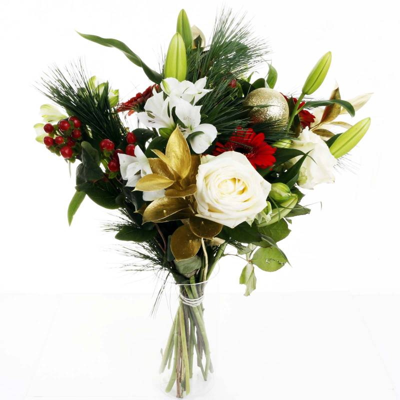 The Elegant Fresh Flowers Christmas Bouquet