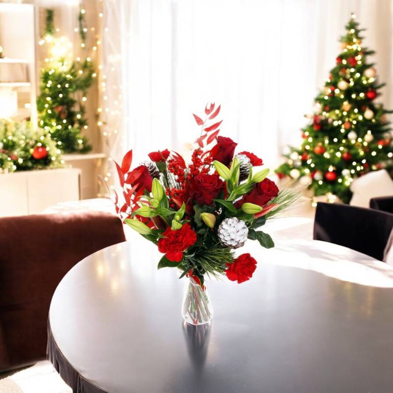 The Christmas Day Fresh Flowers Bouquet **Delivery in December**