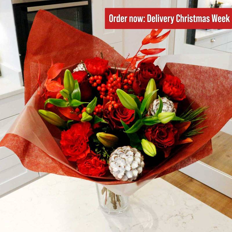 The Christmas Day Fresh Flowers Bouquet ( Order now: Delivery Christmas Week )