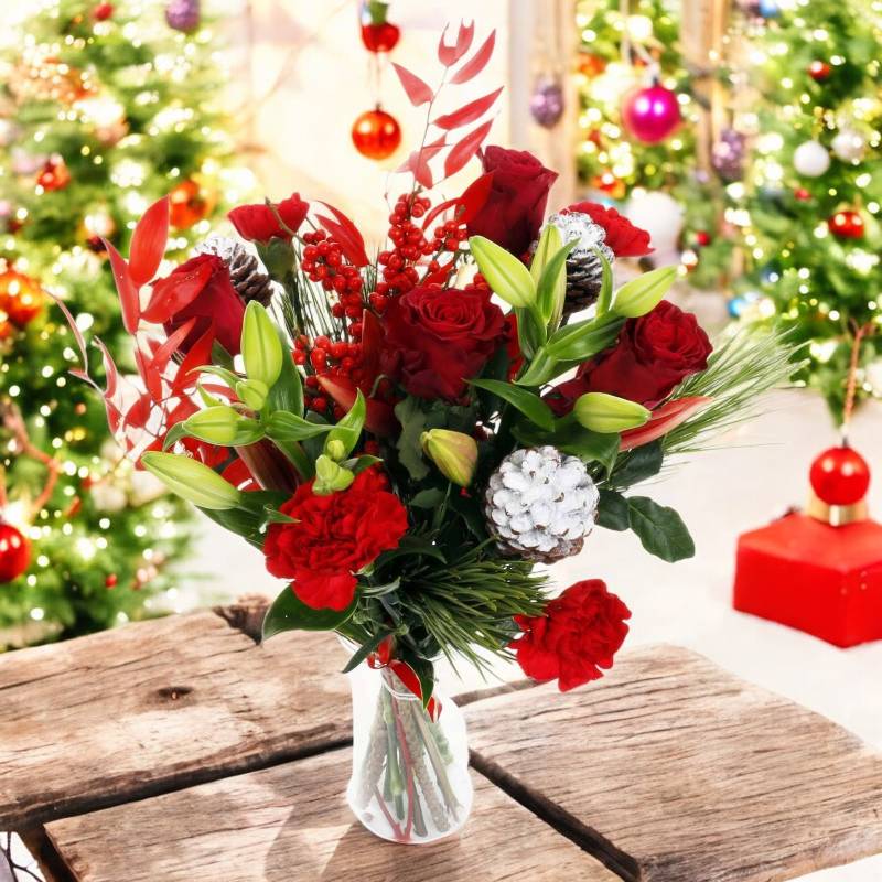 The Christmas Day Fresh Flowers Bouquet