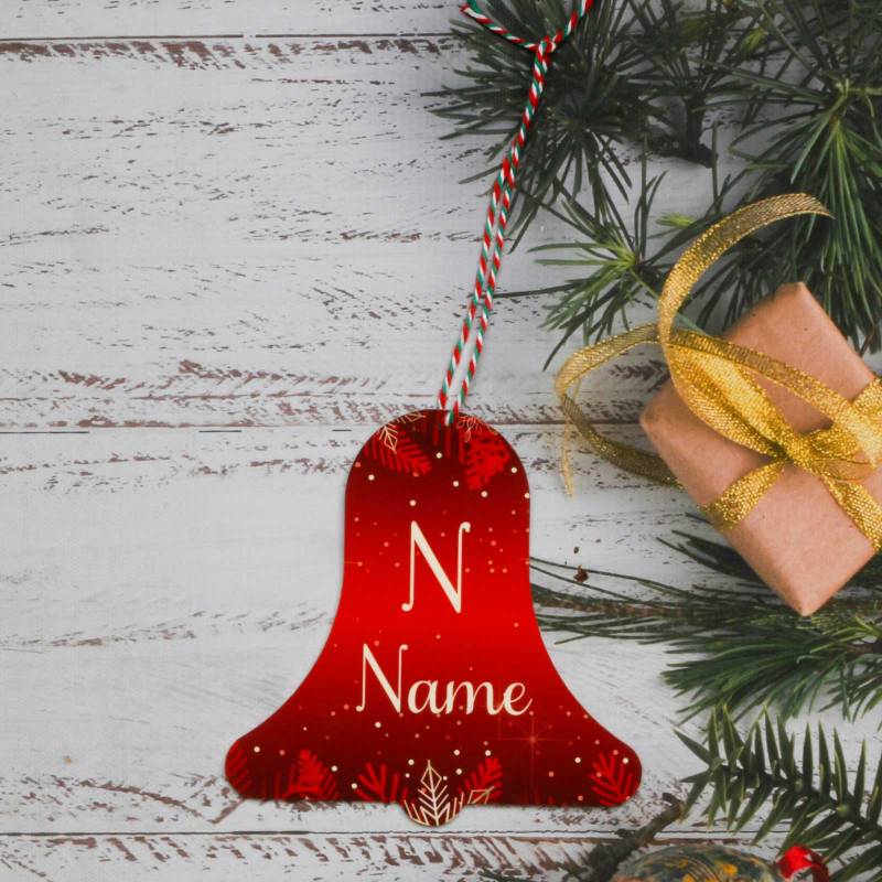 Any Name and Initial - Bell Christmas Tree Decoration